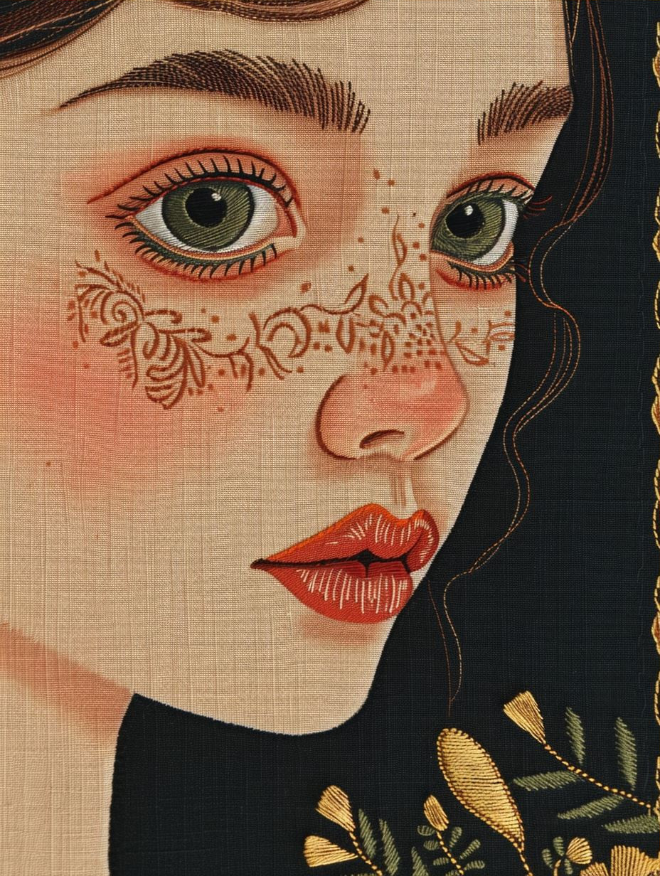 Intricate Threadwork Portrait Study - Image 3