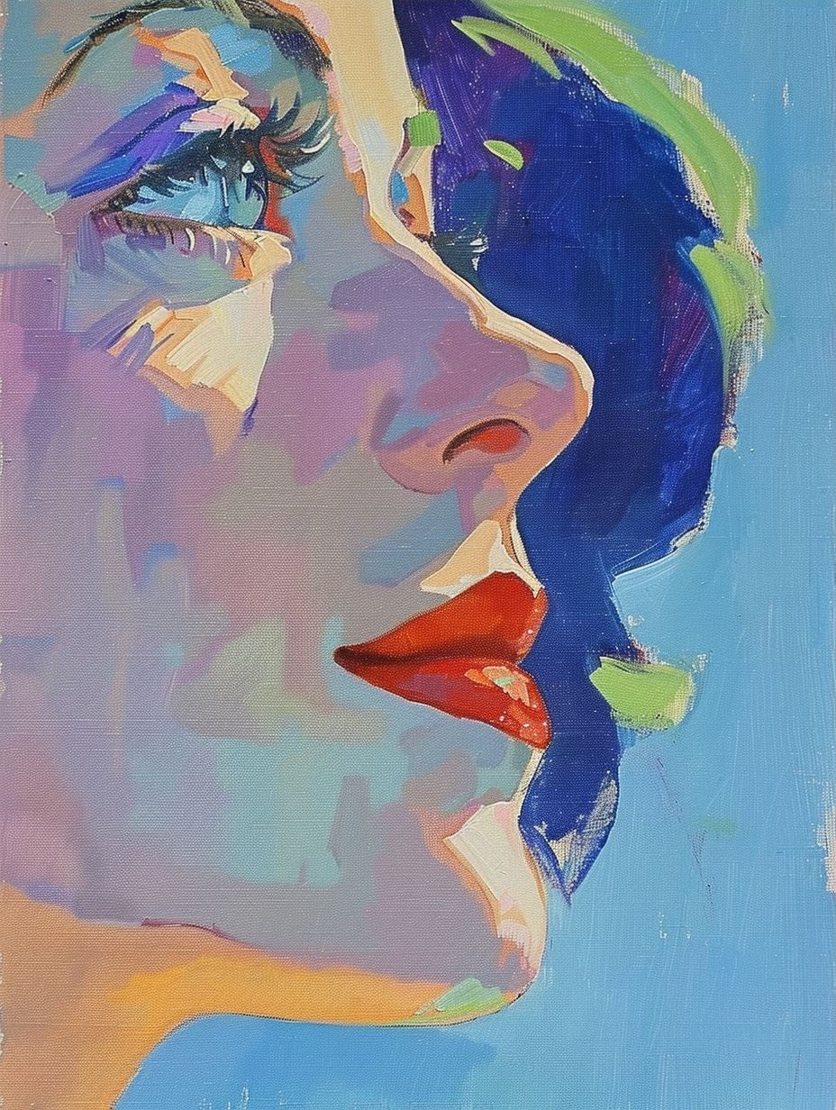 Vibrant Modernist Portrait Studies - Image 3