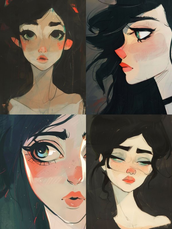 Melancholic Modern Digital Portraits