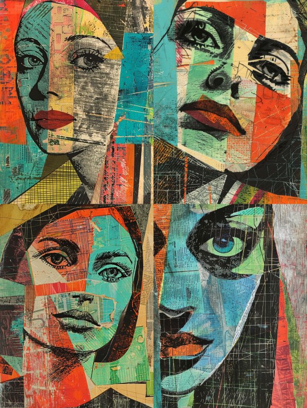Fragmented Portraits in Abstract Color