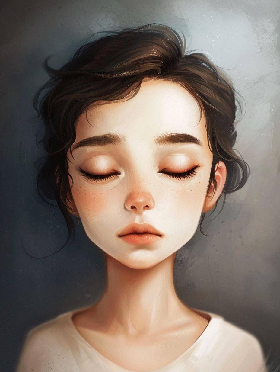 Serene Dreamy Digital Portrait - Image 4