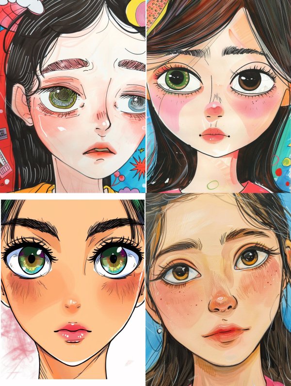 Dreamy Gazes: A Digital Art Study