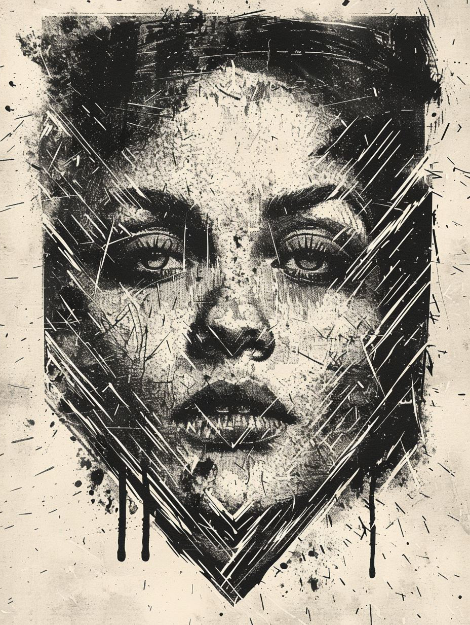 Gritty Noir Distorted Portrait - Image 4