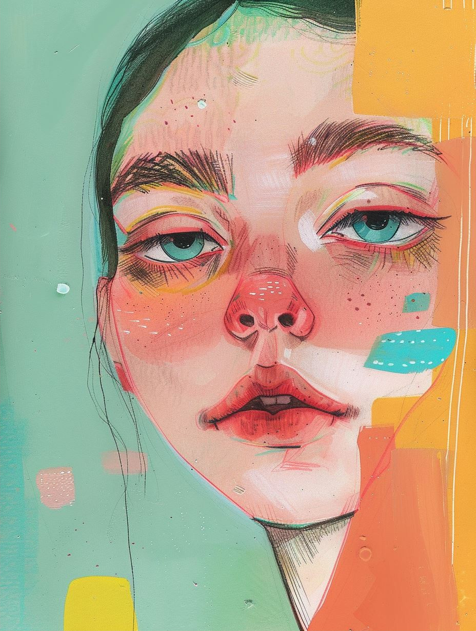 Ethereal Gazes in Digital Watercolor - Image 2