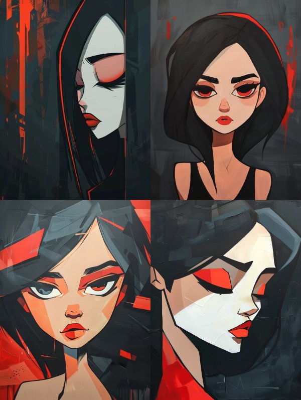 Crimson Shadows: A Study in Contrast