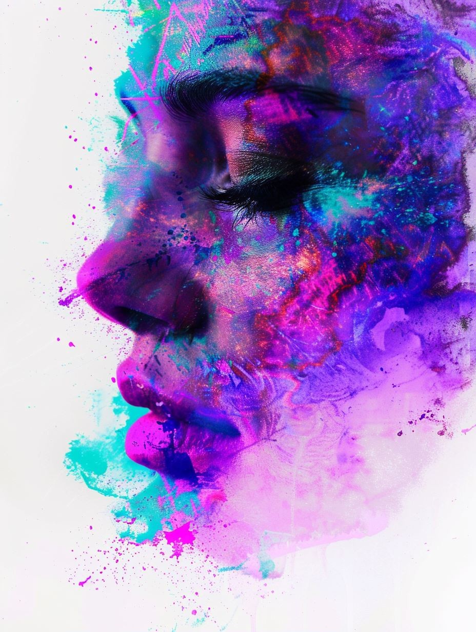 Neon Ethereal Fragmented Portrait - Image 2