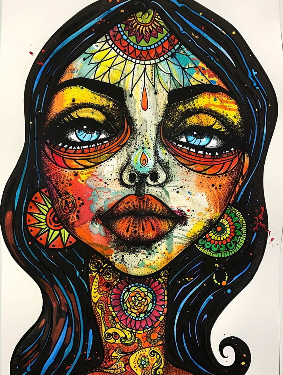 Vibrant Psychedelic Female Portraits - Image 2