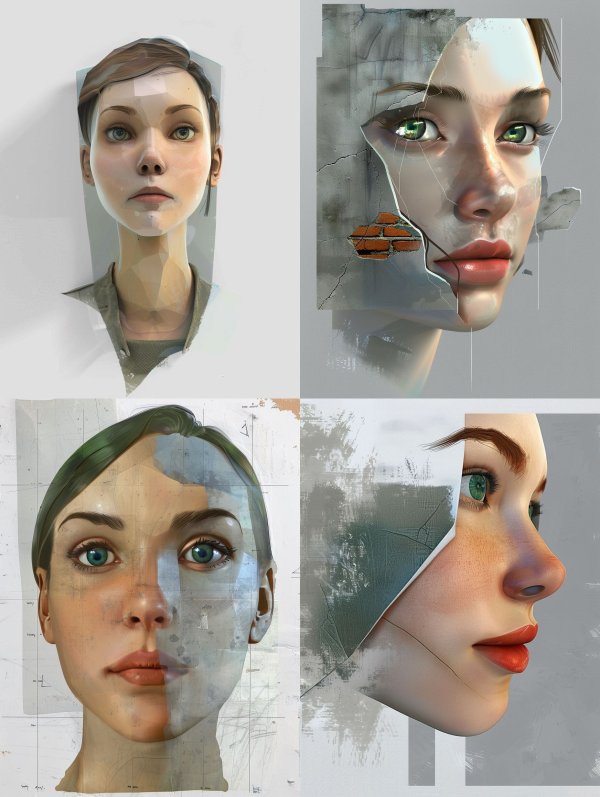 Fragmented Digital Portrait Studies