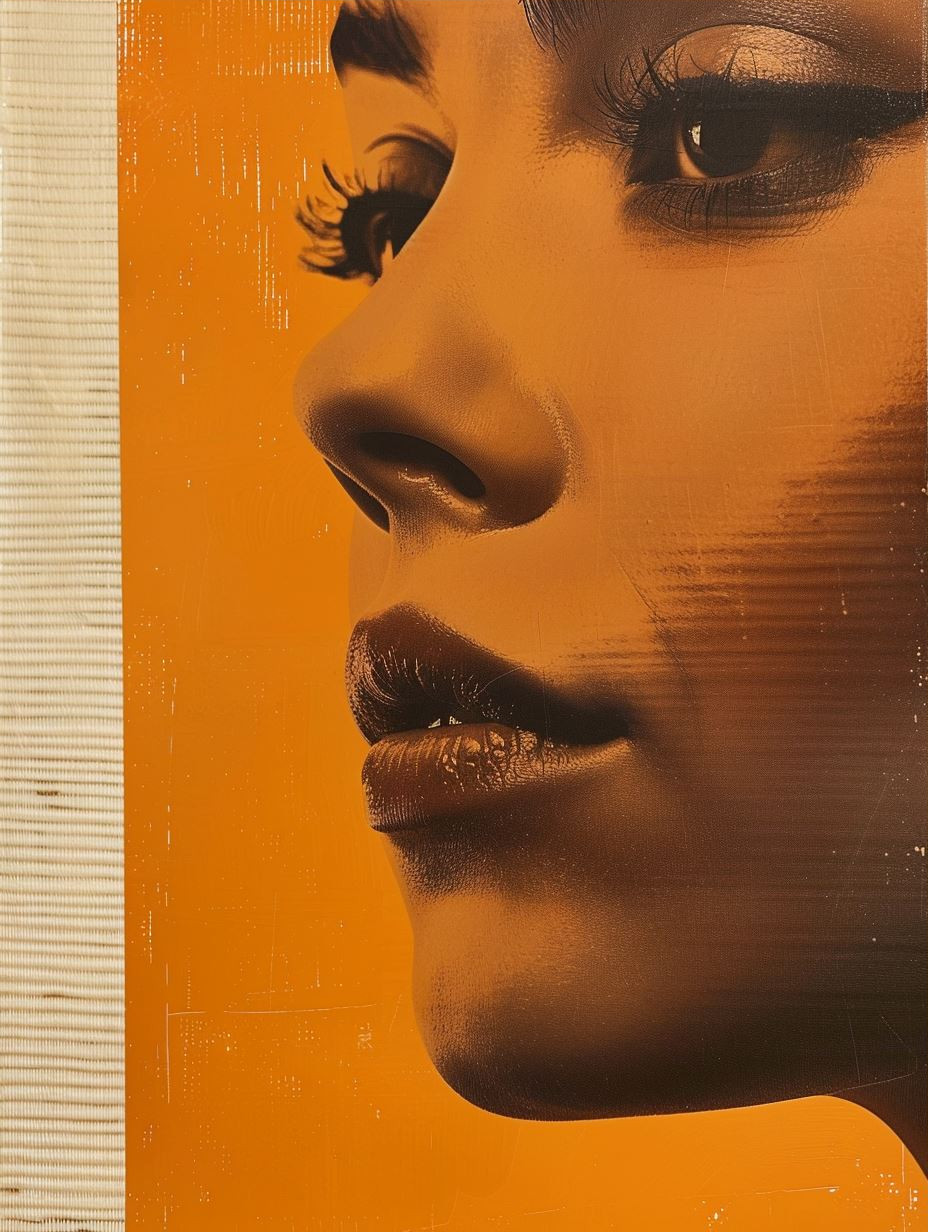 Abstract Ochre Portrait Collage - Image 3