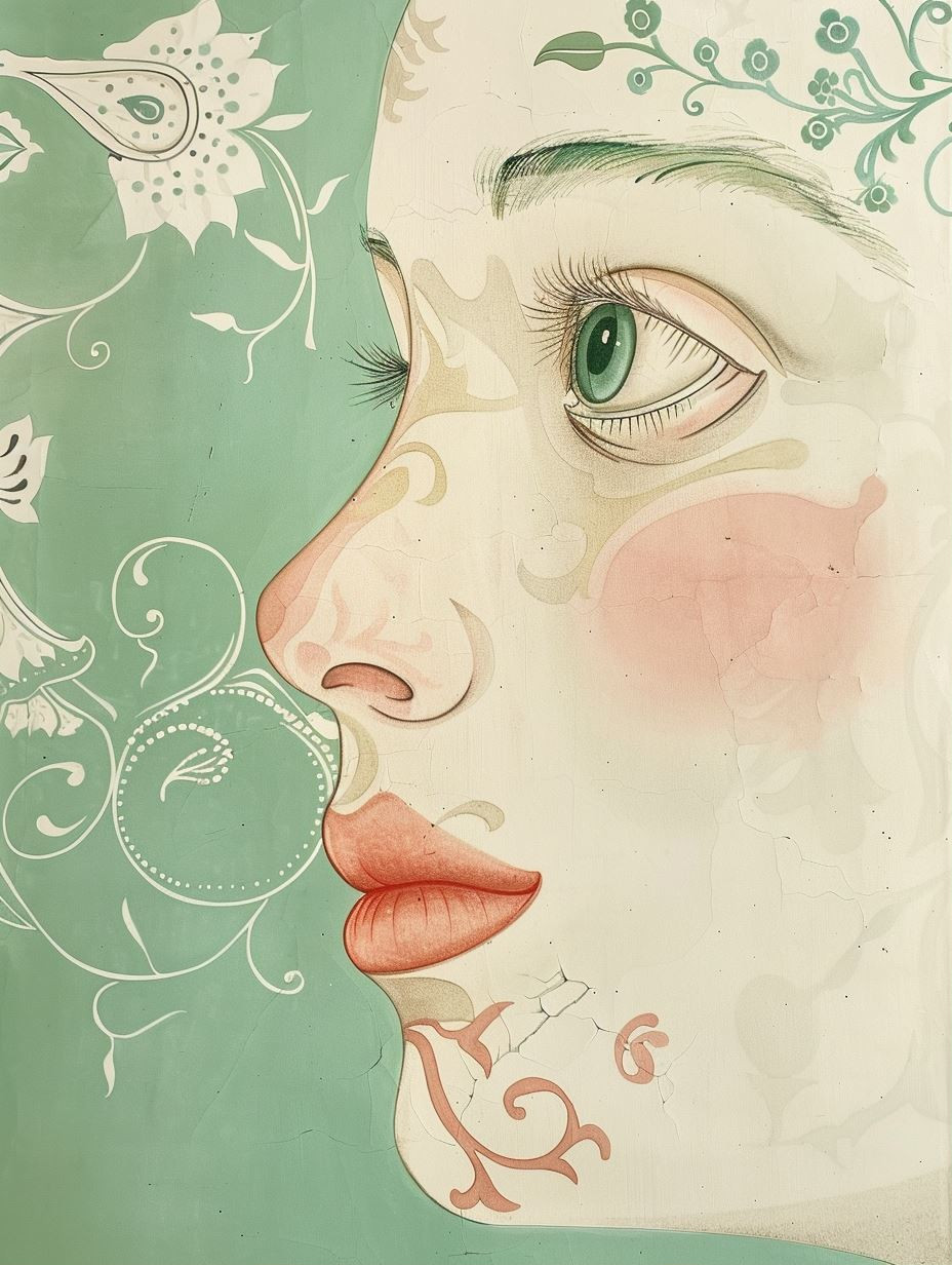 Vintage Pastel Floral Portraits - Image 1