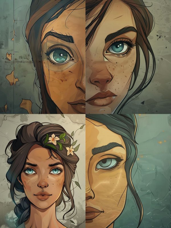 Dual Perspectives of a Freckled Muse