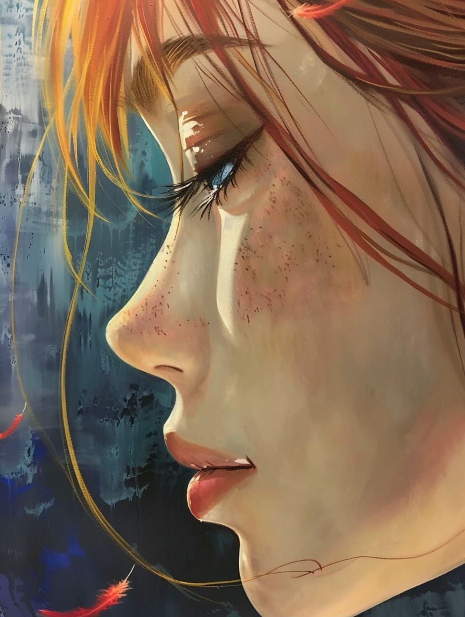 Ethereal Graphite Anime Portrait - Image 2