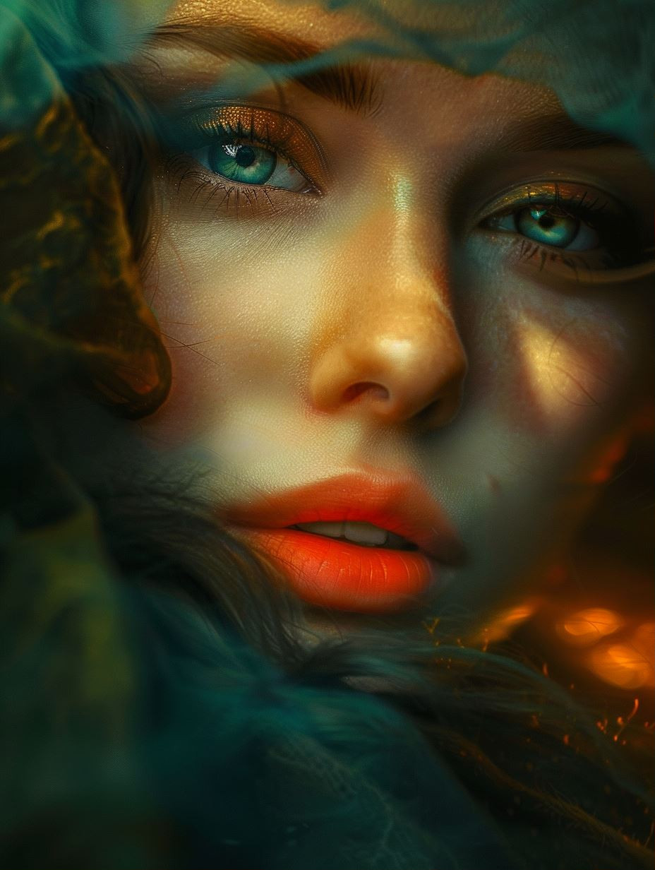 Ethereal Teal Gaze - Image 1