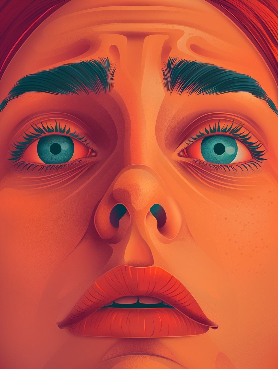 Surreal Neon Freckled Portrait - Image 3
