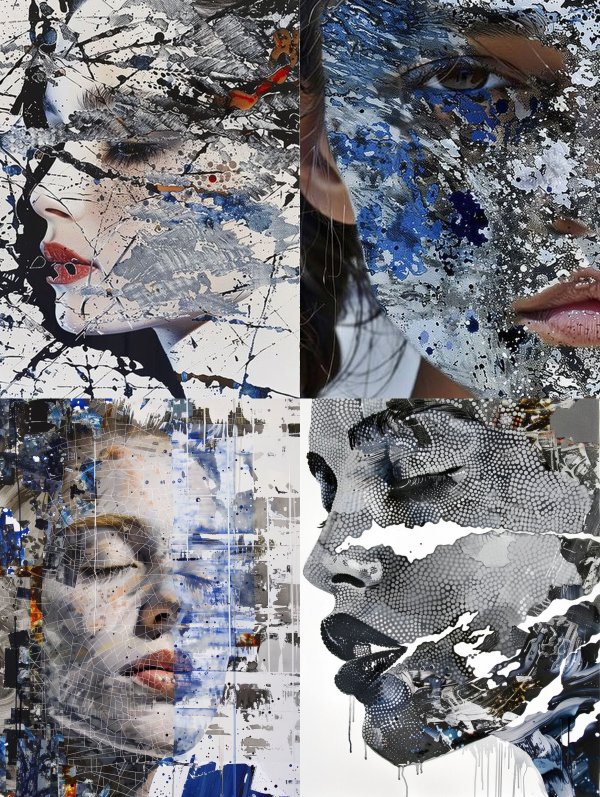 Fragmented Portraits in Abstract Chaos