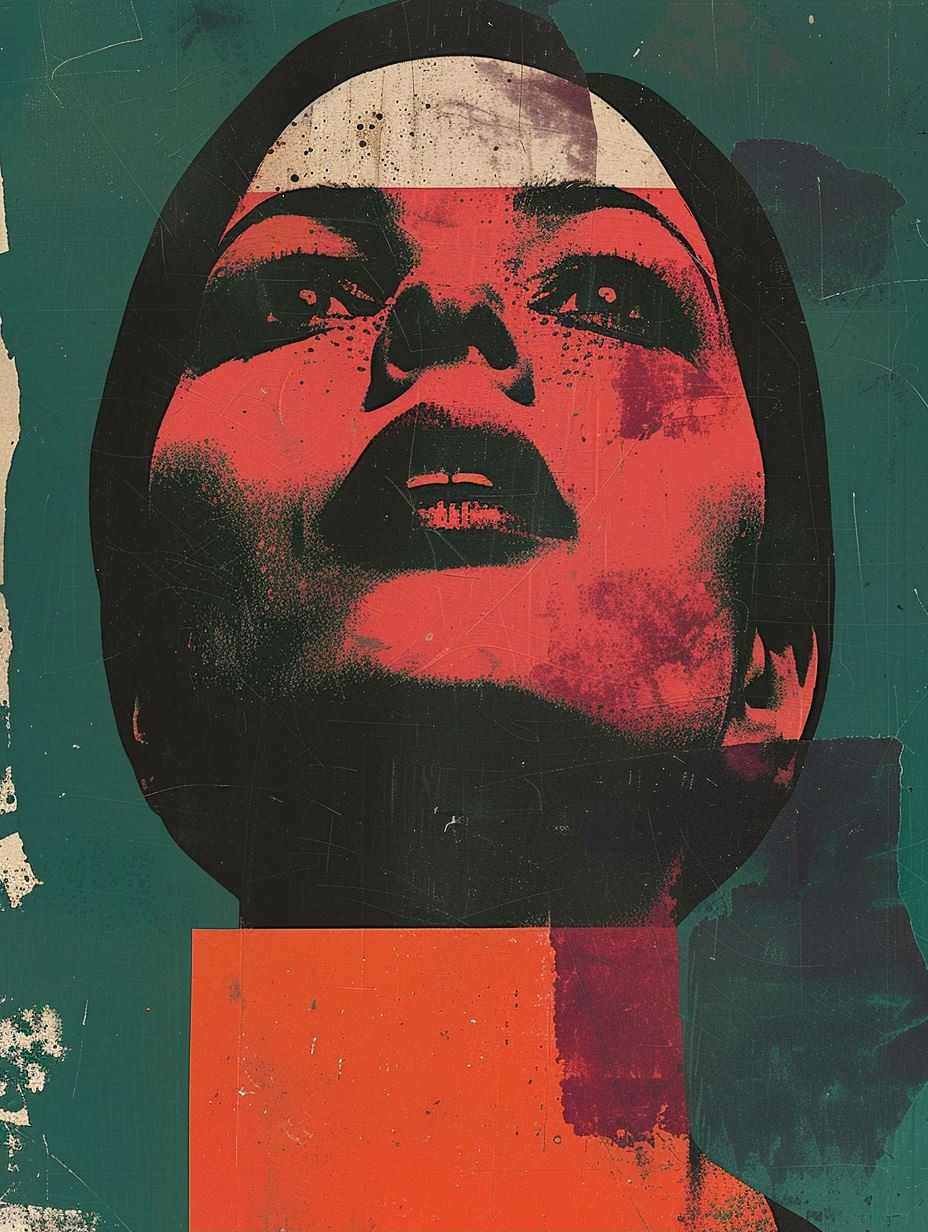 Crimson Grunge Portrait - Image 2