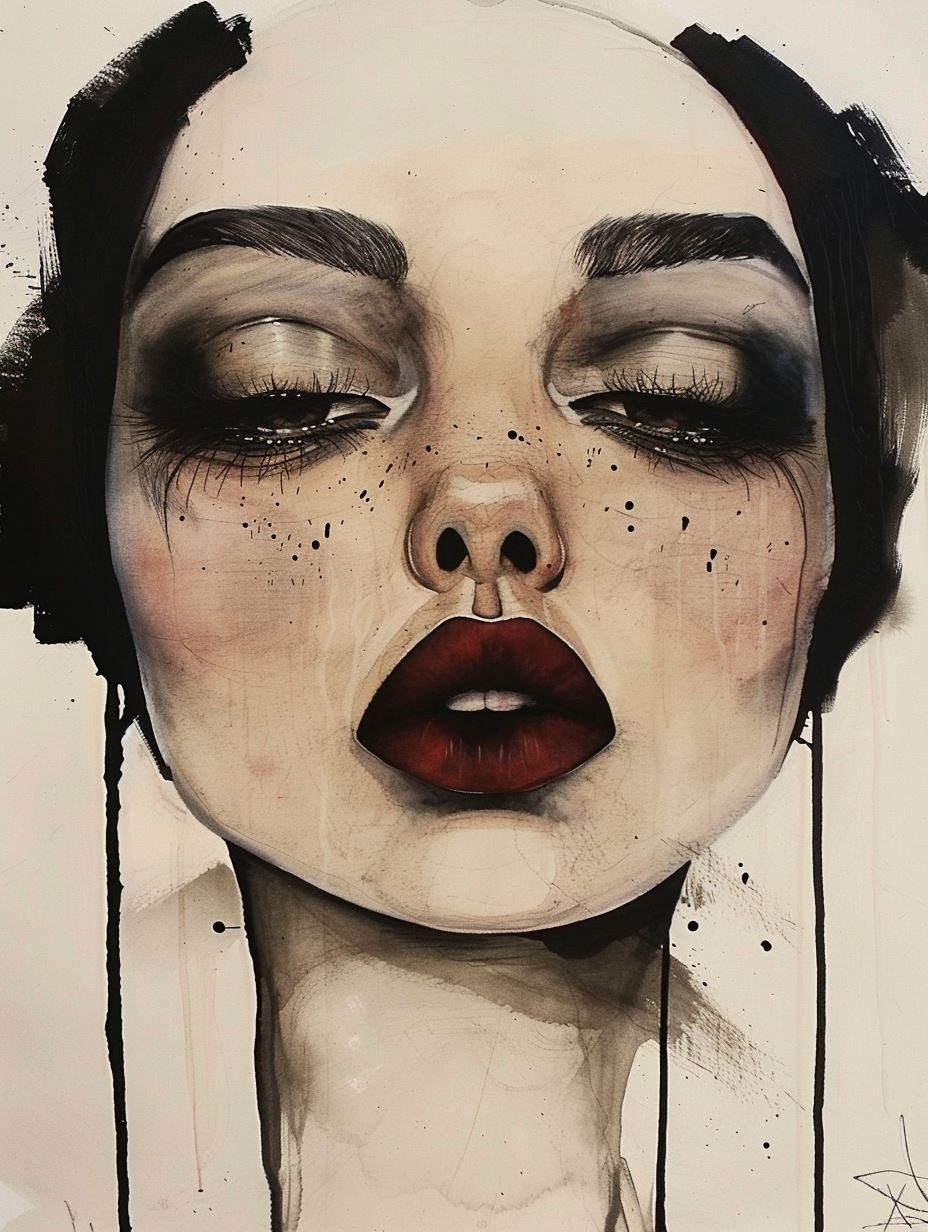 Melancholy Muse: A Study in Ink - Image 4