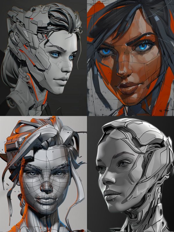 Futuristic Cyborg Portraits in Digital Art