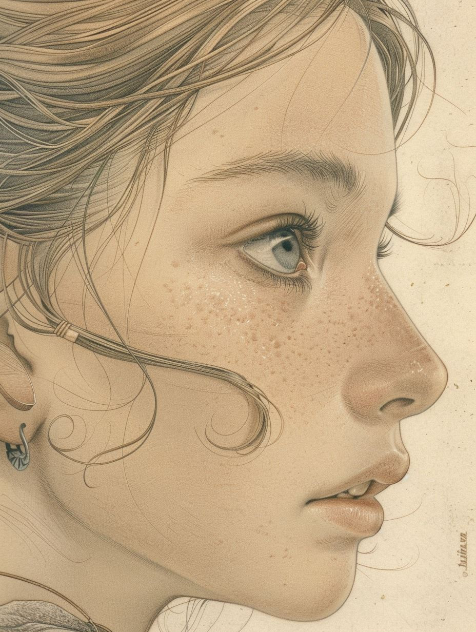Ethereal Gaze: A Study of Feminine Grace - Image 1