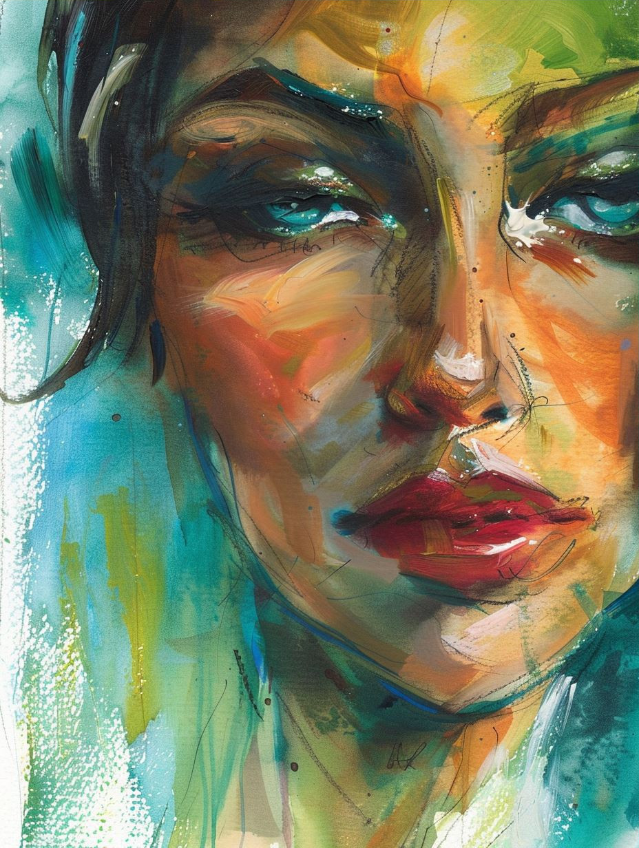Vibrant Expressions in Abstract Oil - Image 3