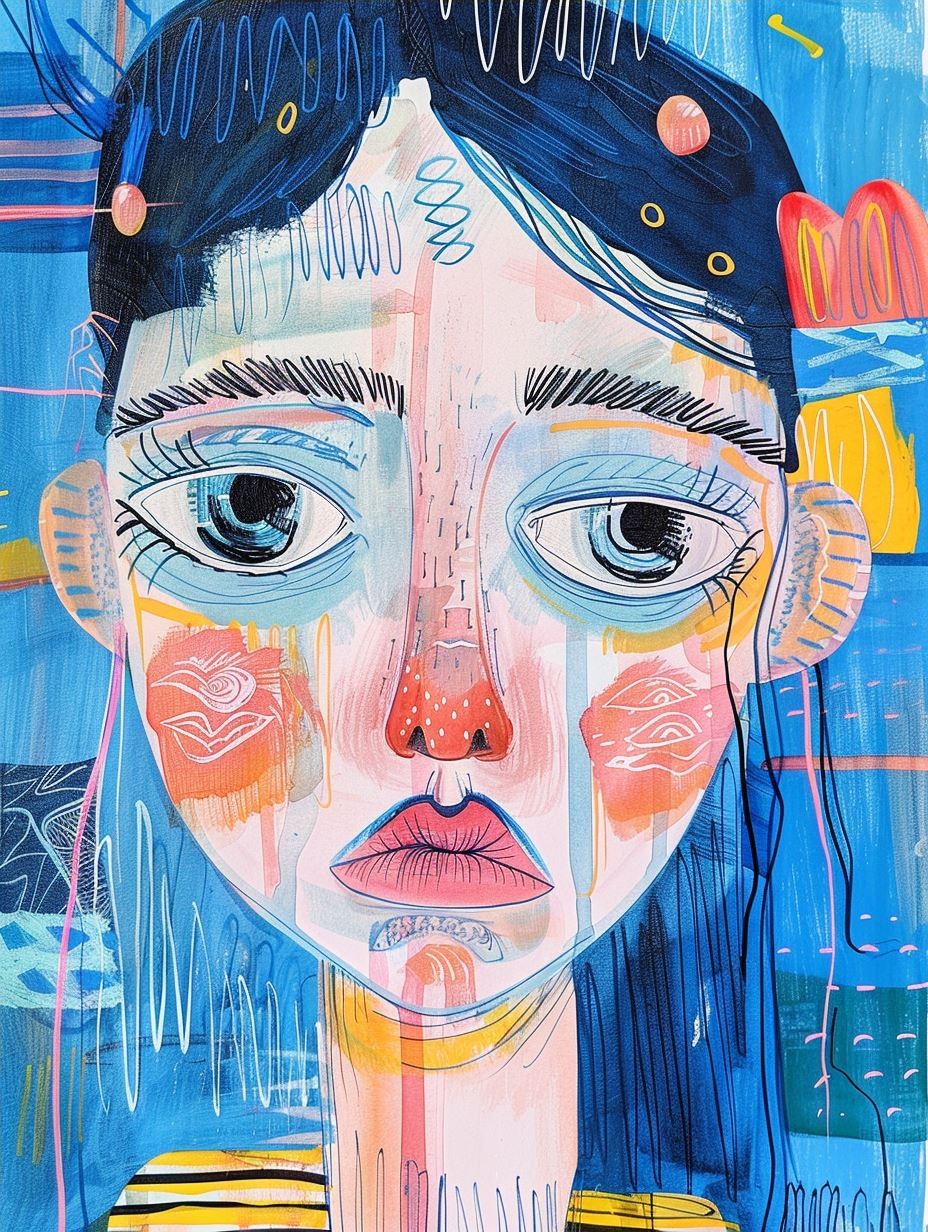 Whimsical Ink Portrait Study - Image 4