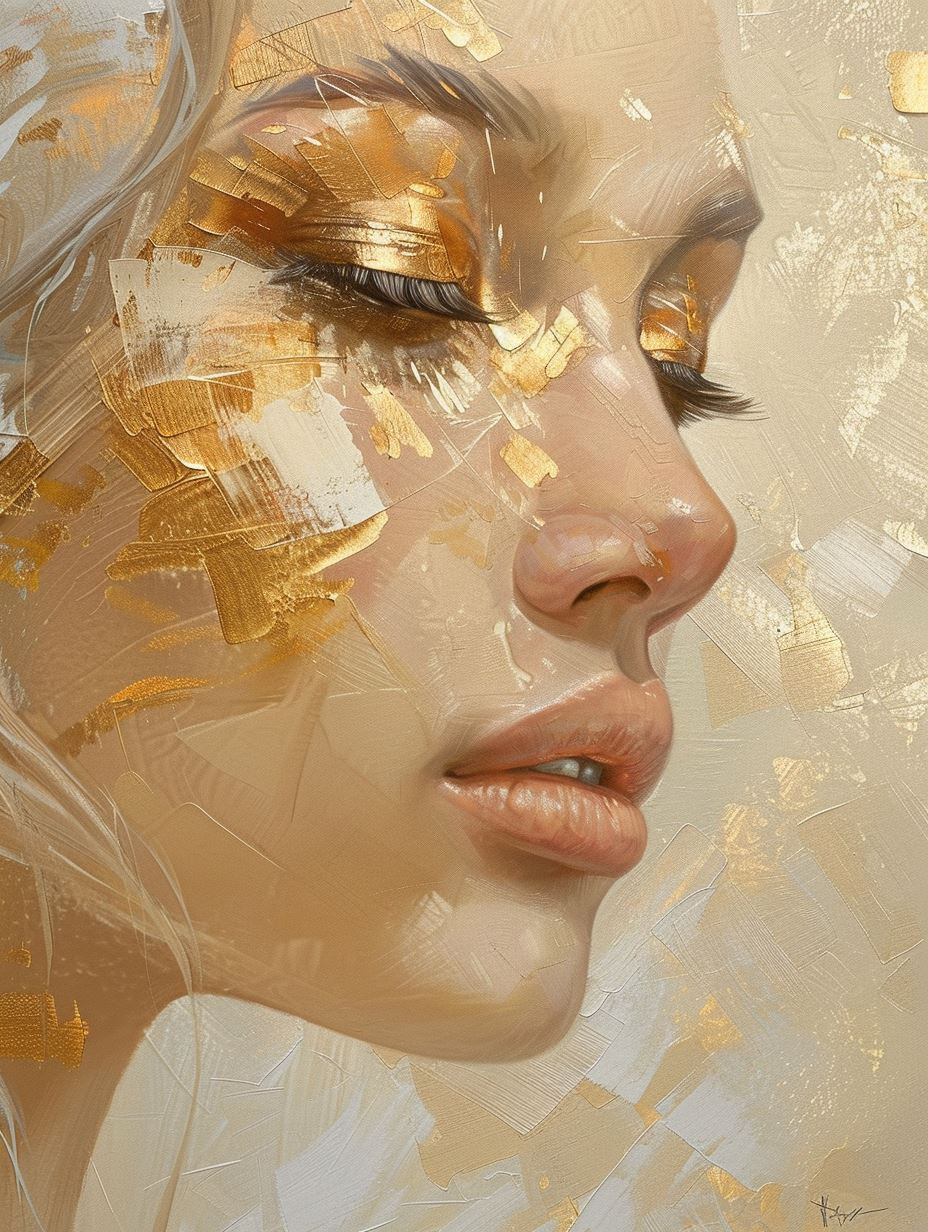 Gilded Visage of Ethereal Light - Image 1