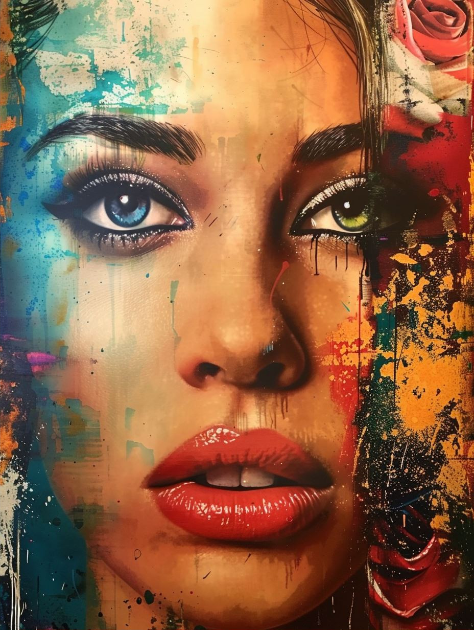 Hyper-Realistic Crimson Lip Portrait - Image 2