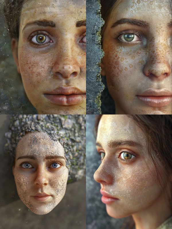 Ethereal Faces of Earth and Stone