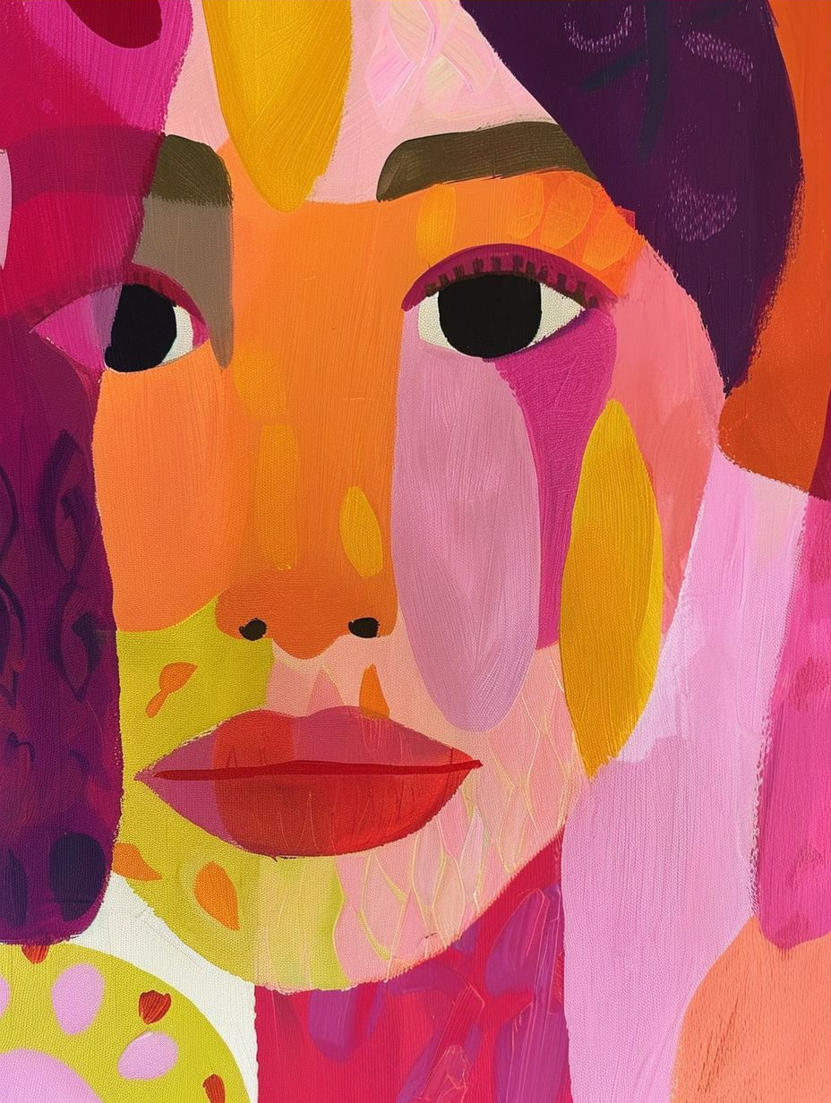 Vibrant Abstract Floral Portrait - Image 3