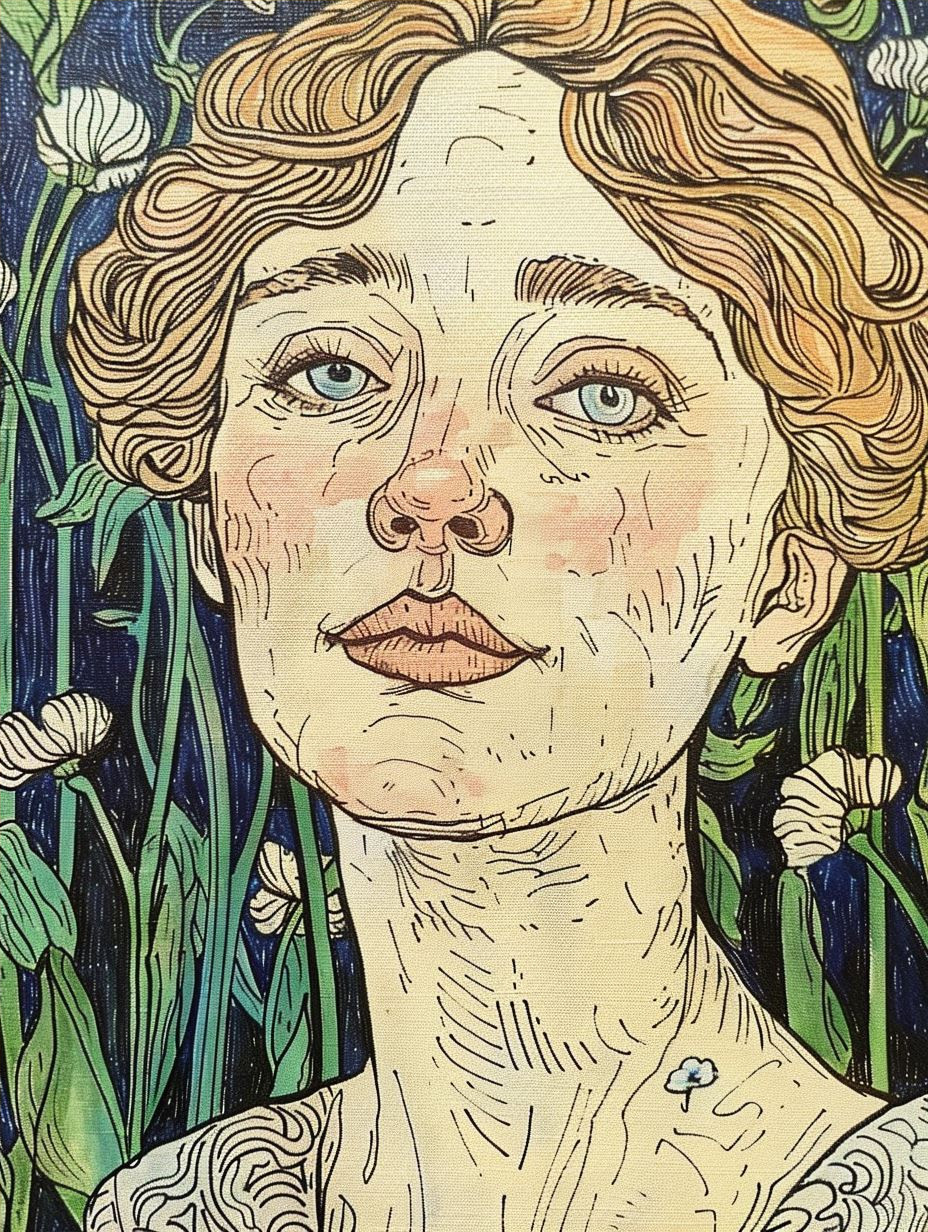 Intricate Linear Portrait Studies - Image 4