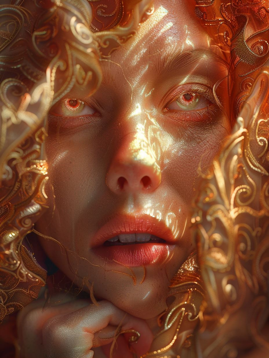 Gilded Ethereal Golden Visage