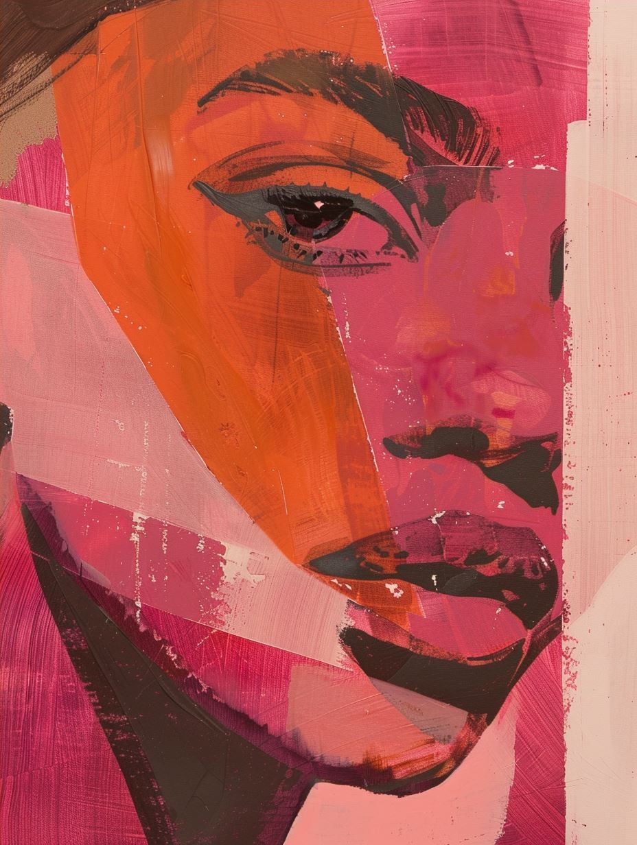 Abstract Crimson Portrait Study - Image 4