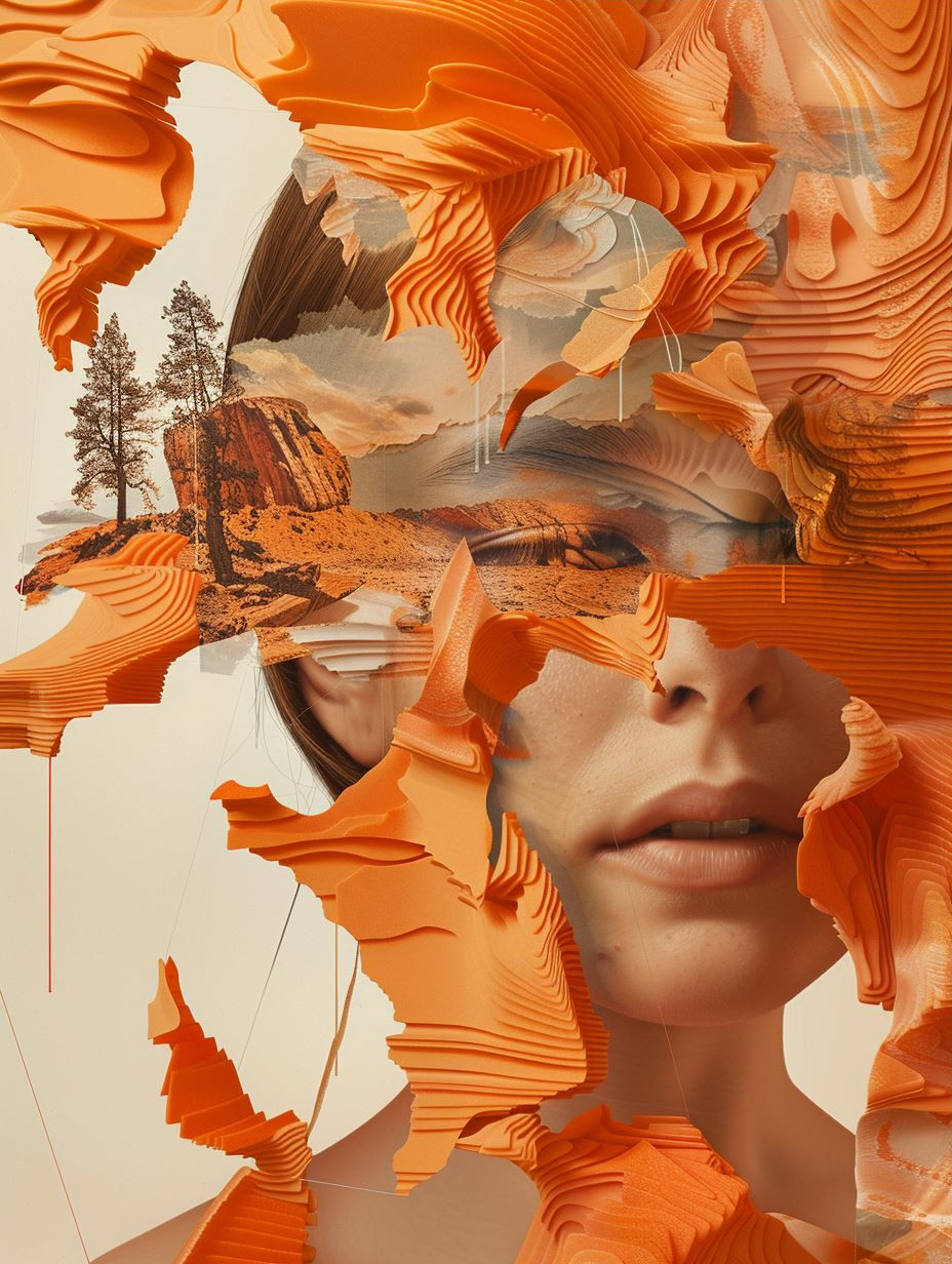 Fragmented Gaze in Amber - Image 3