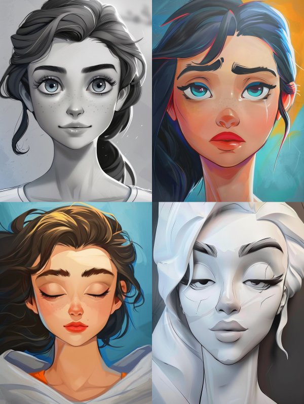 Emotional Spectrum: Four Digital Portraits