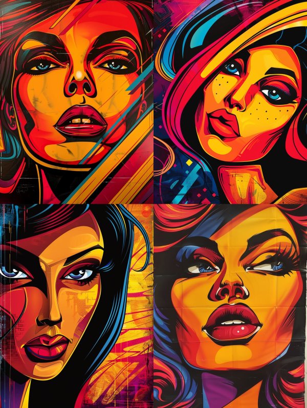 Vibrant Neon Pop Art Portraits