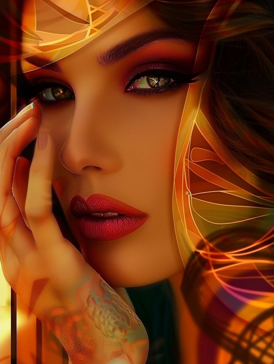 Golden Geometric Ethereal Portrait - Image 2