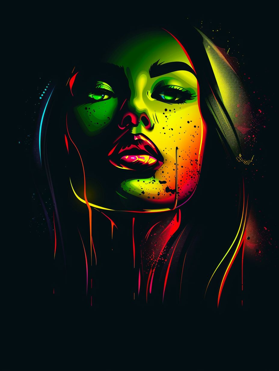 Neon Drip Psychedelic Portraits - Image 1