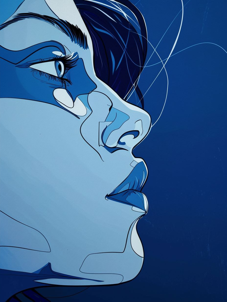Ethereal Blue Portrait Study - Image 2