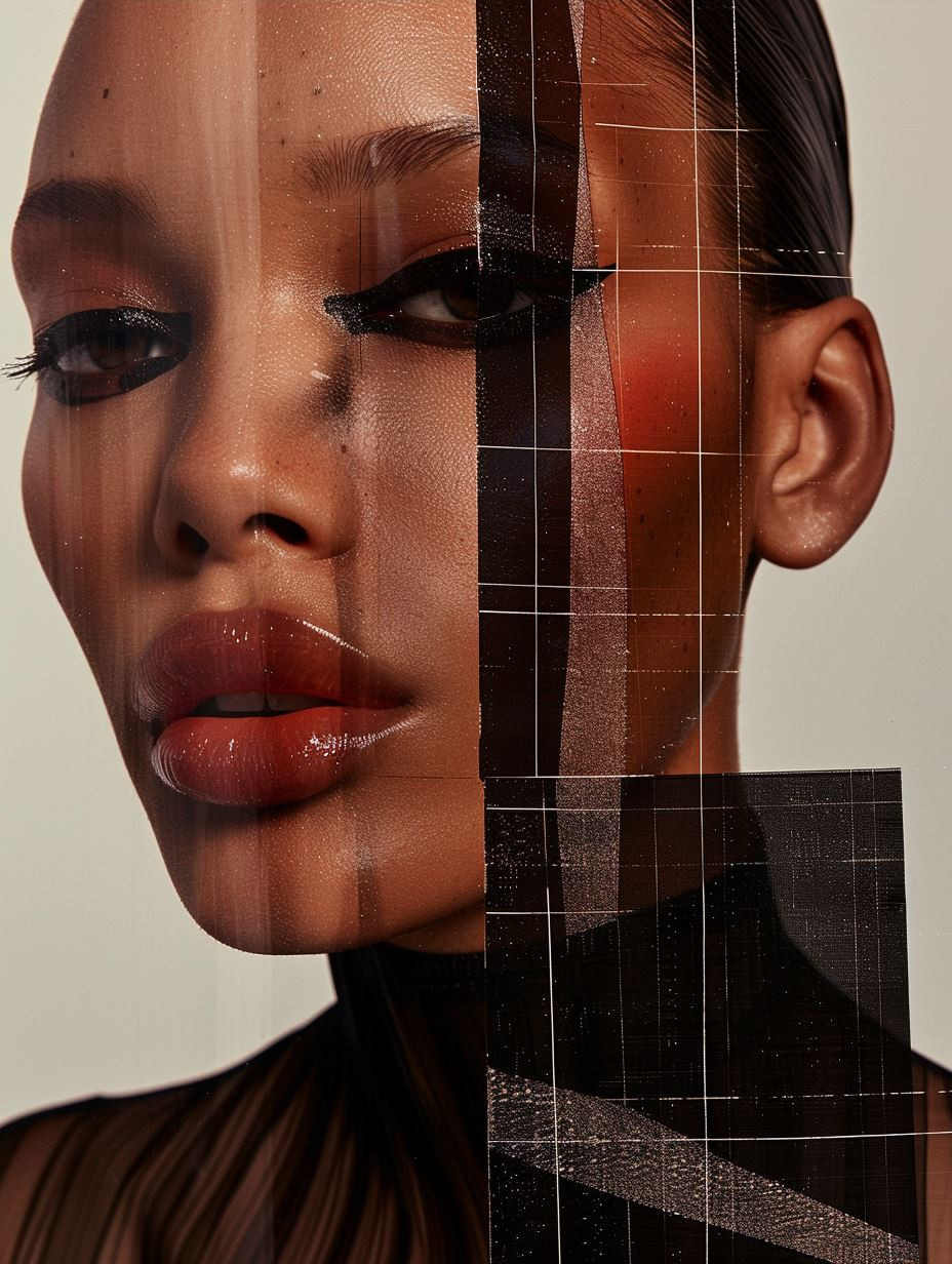 Fragmented Beauty: A Study in Geometric Portraits - Image 3