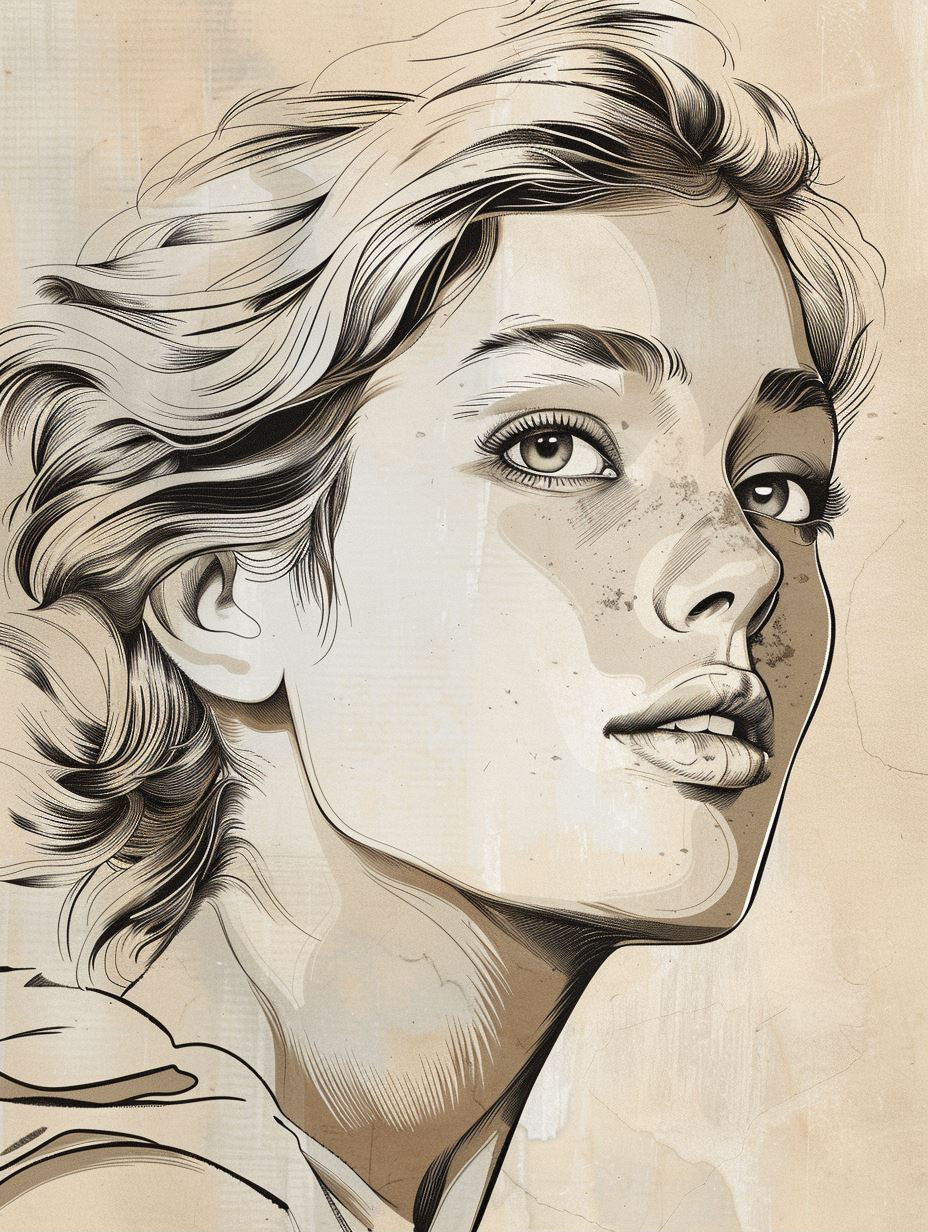 Classic Charcoal Portrait Studies - Image 1