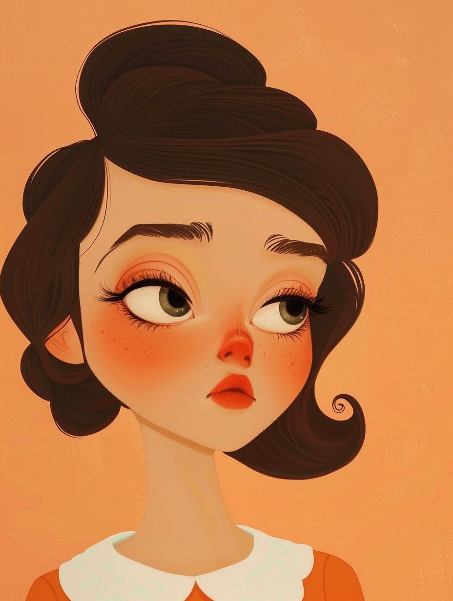 Whimsical Vintage Stylized Portrait - Image 4