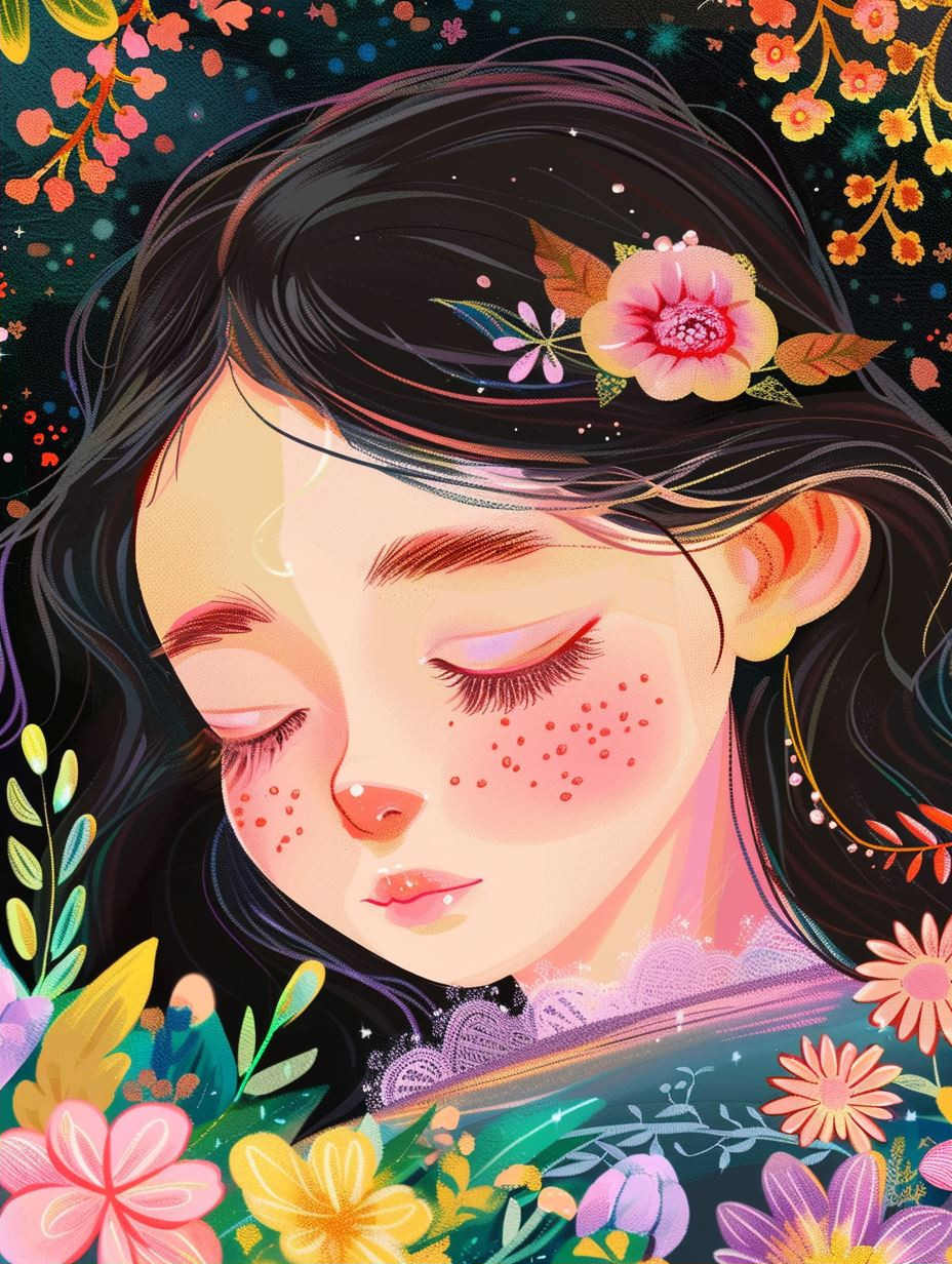 Floral Dreams: Ethereal Digital Portraits - Image 2
