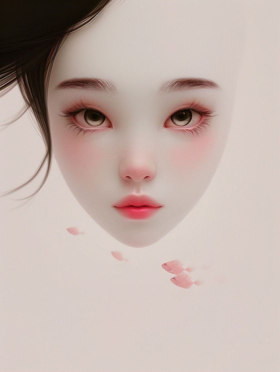 Ethereal Porcelain Dream Portrait - Image 1