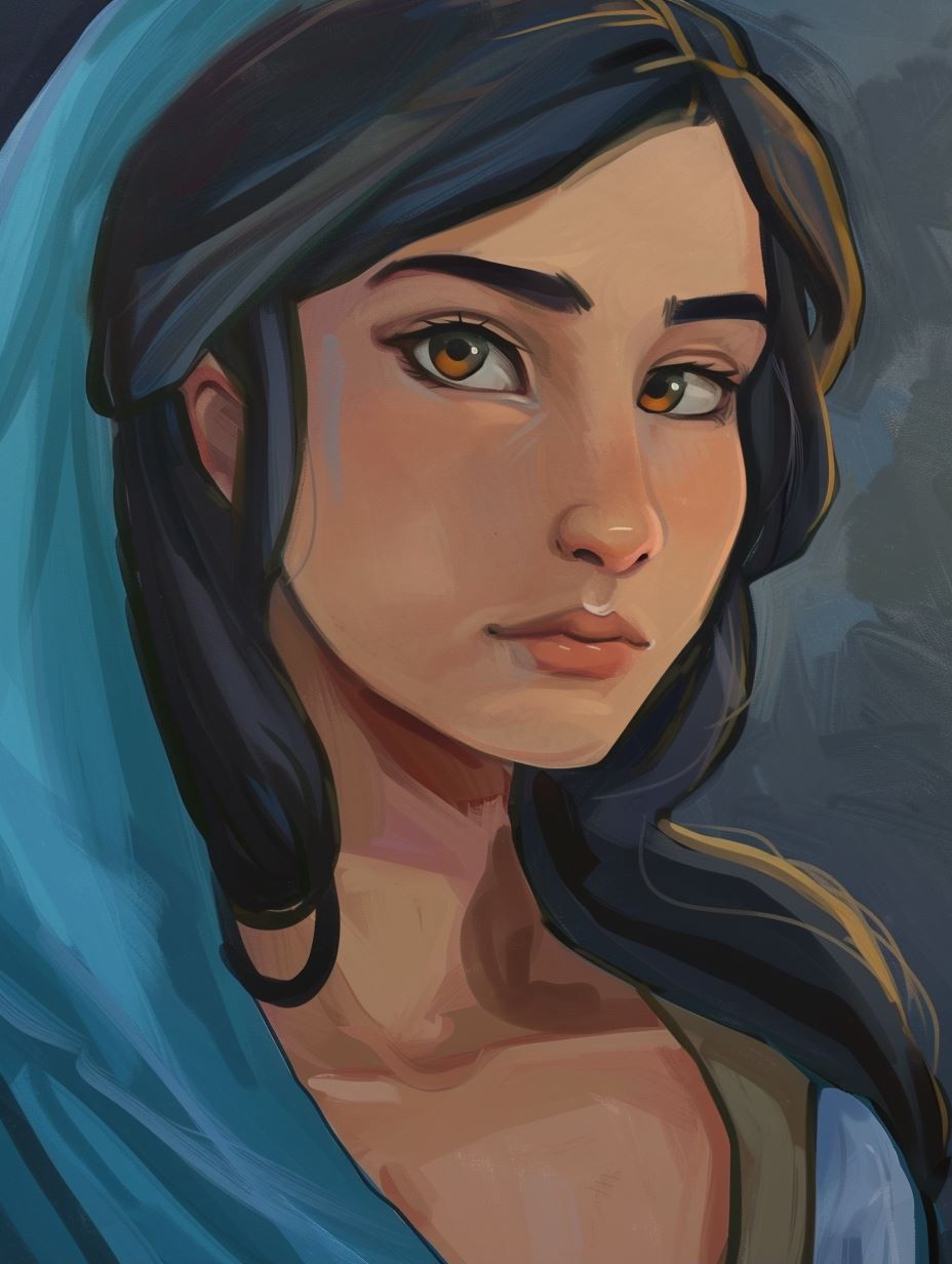 Azure Gazes: A Digital Portrait Study - Image 2