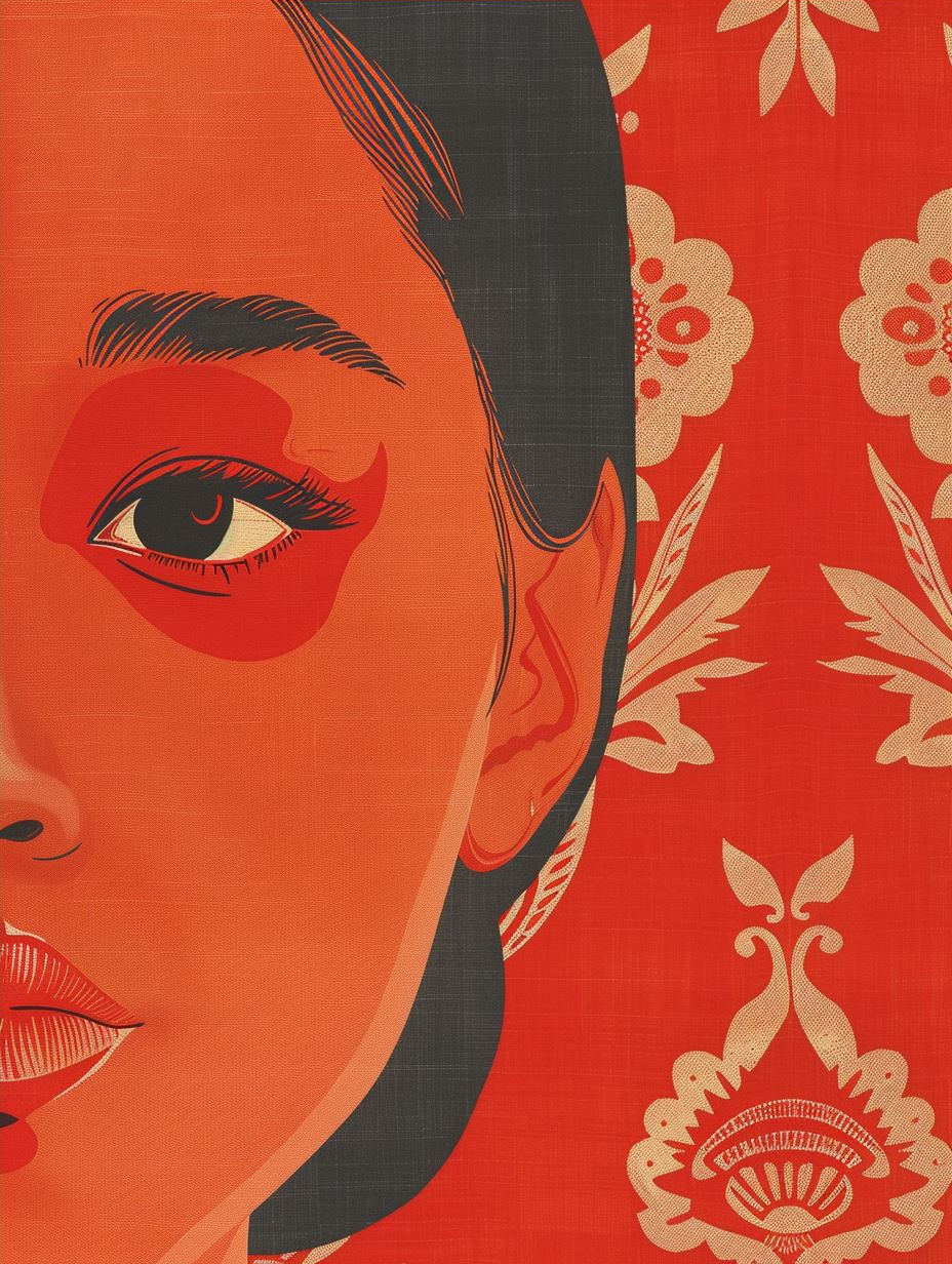 Crimson Floral Portraiture Series - Image 4