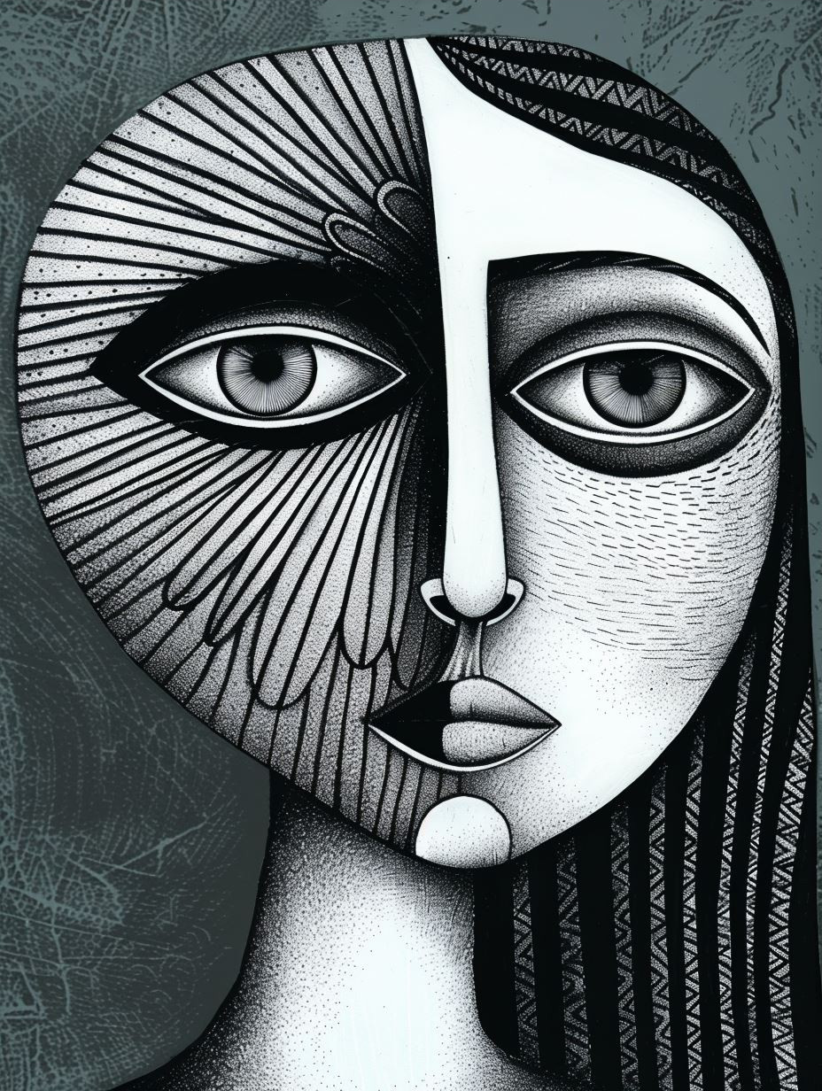 Monochrome Stipple Portrait Study - Image 3