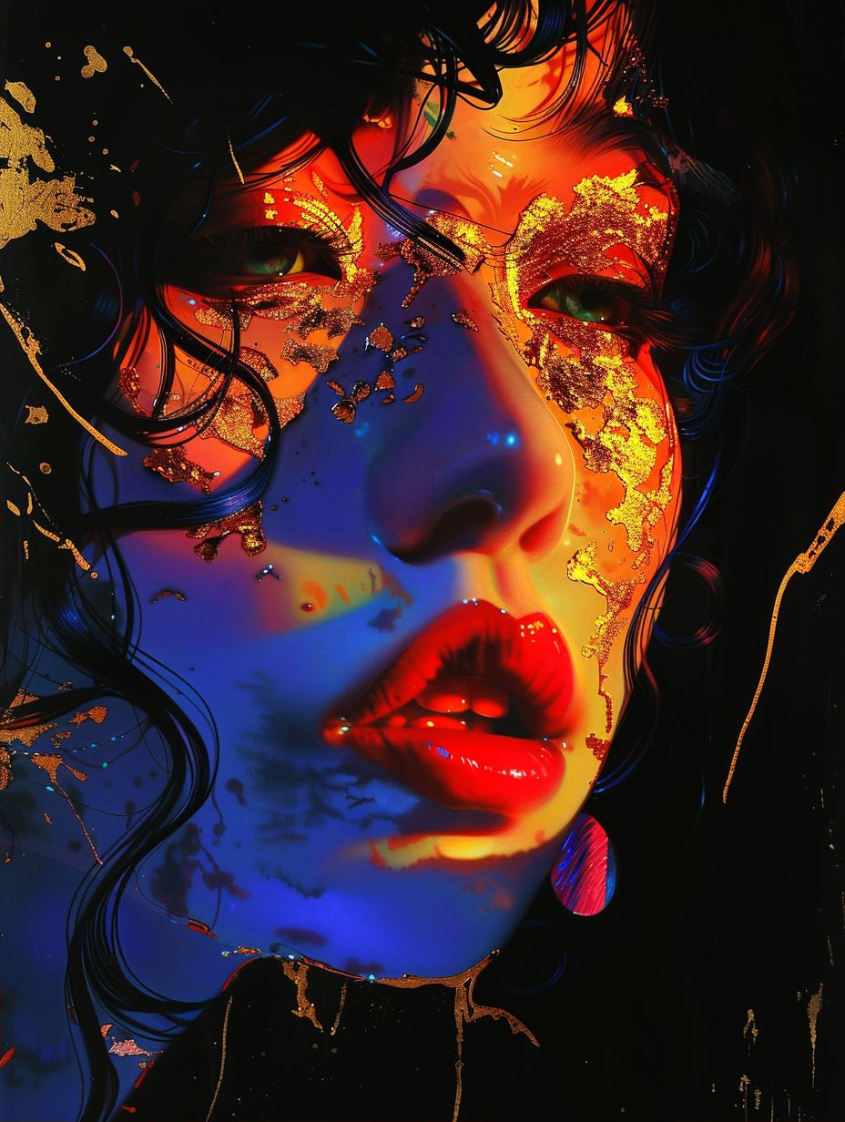 Neon Soul in Golden Void - Image 2