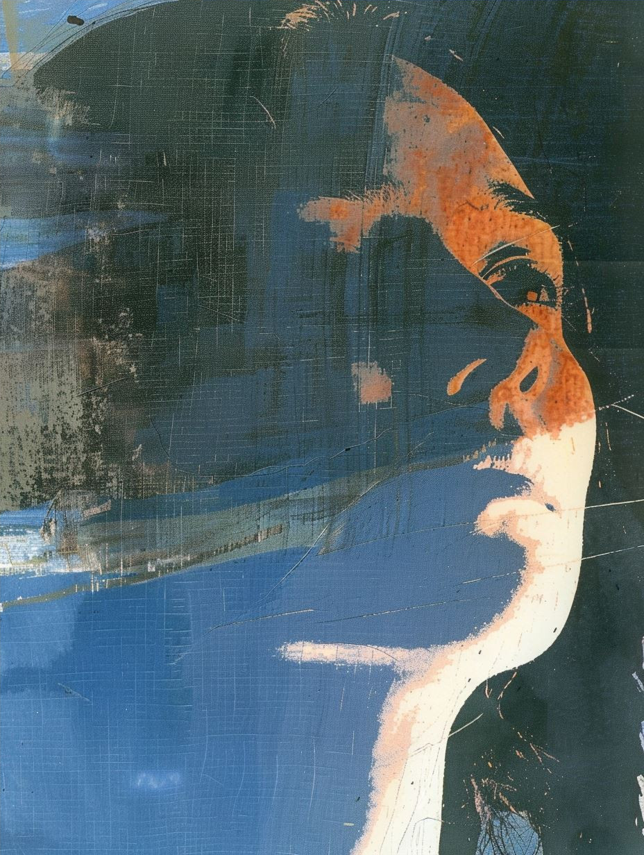 Fragmented Blue Melancholy Portrait - Image 4