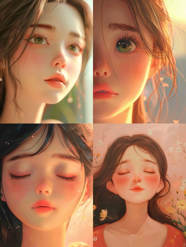 Ethereal Glow: Anime Girl Portraits