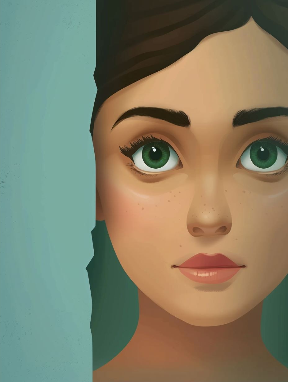 Serene Gaze Digital Portrait - Image 2
